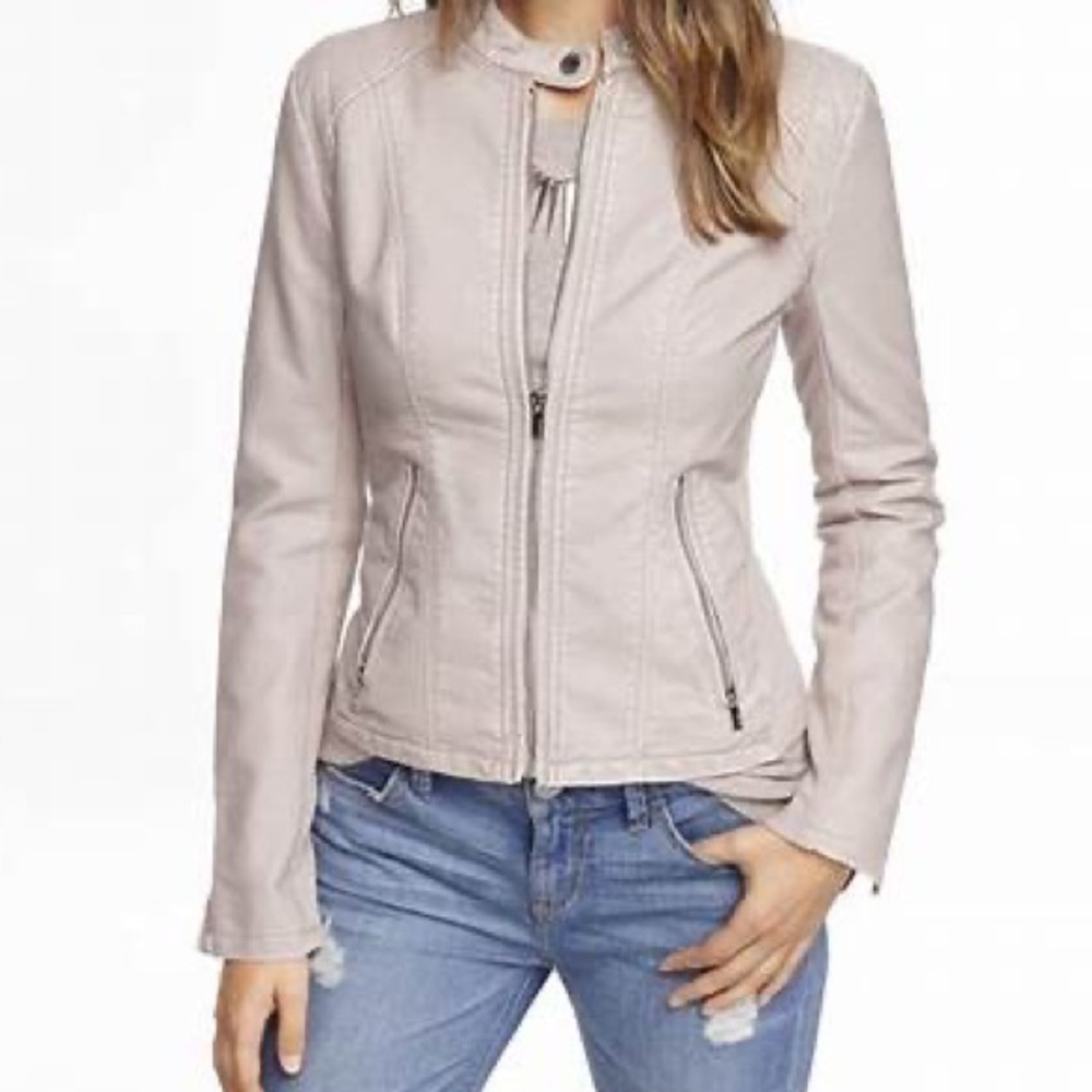 Express Minus the Leather Jacket in Blush, Small